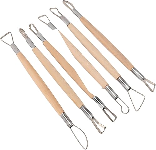Miniatura 3 de Ymiko 6Pcs Double Ended Clay Modeling Tools for Pottery Sculpting and Craft Shaping, Loop & Rake Design Artisan Kit for DIY Ceramics Projects