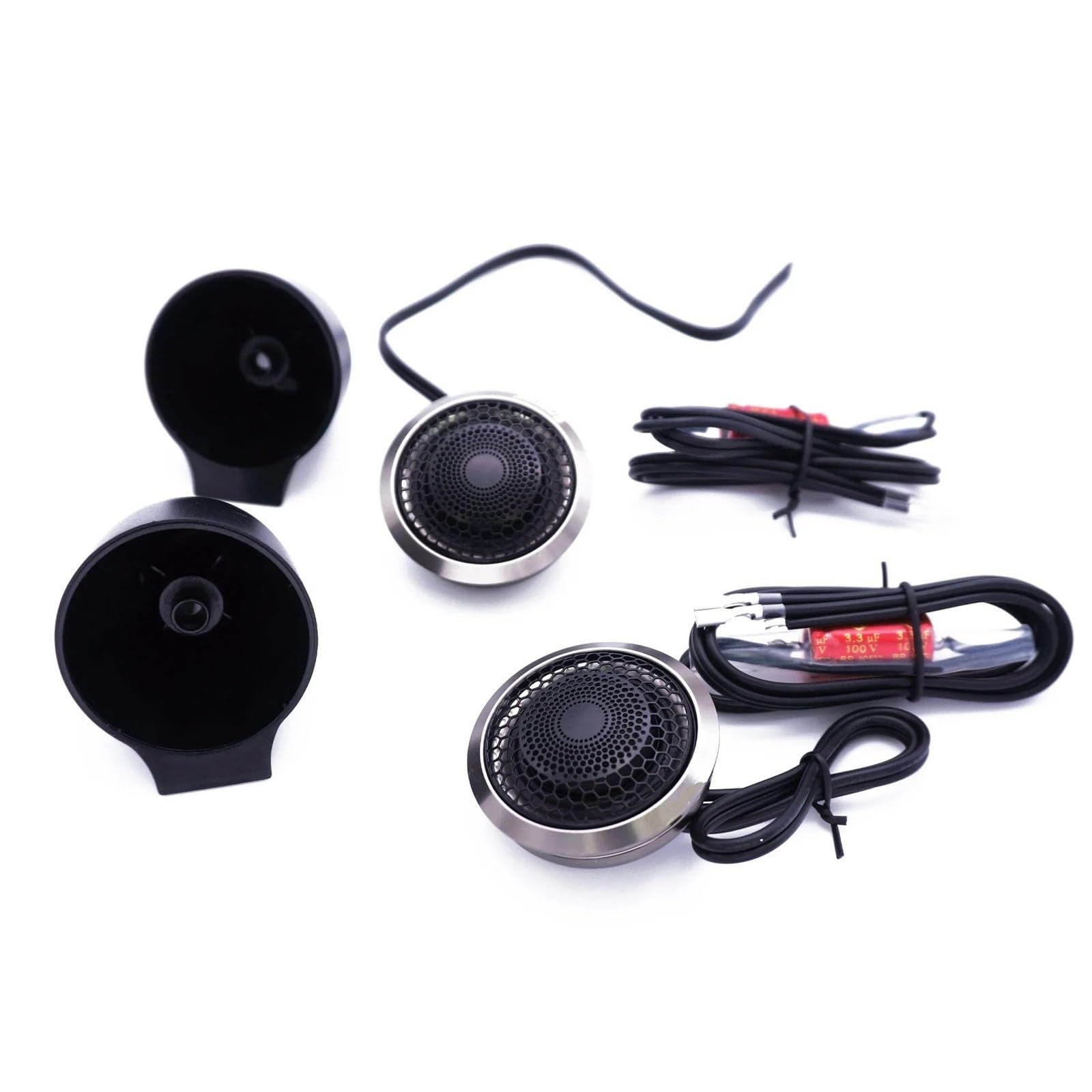 Altavoces de Coche Tweeter de Bola de película de Seda de 300 W, Juego de par de tweeters de Paso de bocina de Audio HiFi de Alta Potencia para Audio de automóvil Tweeters para Coche