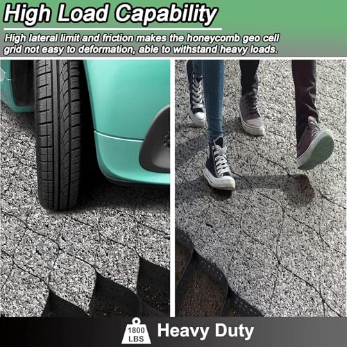 Rejilla de grava para entrada de autos y caminos con soporte de suelo resistente de 2 pulgadas 6