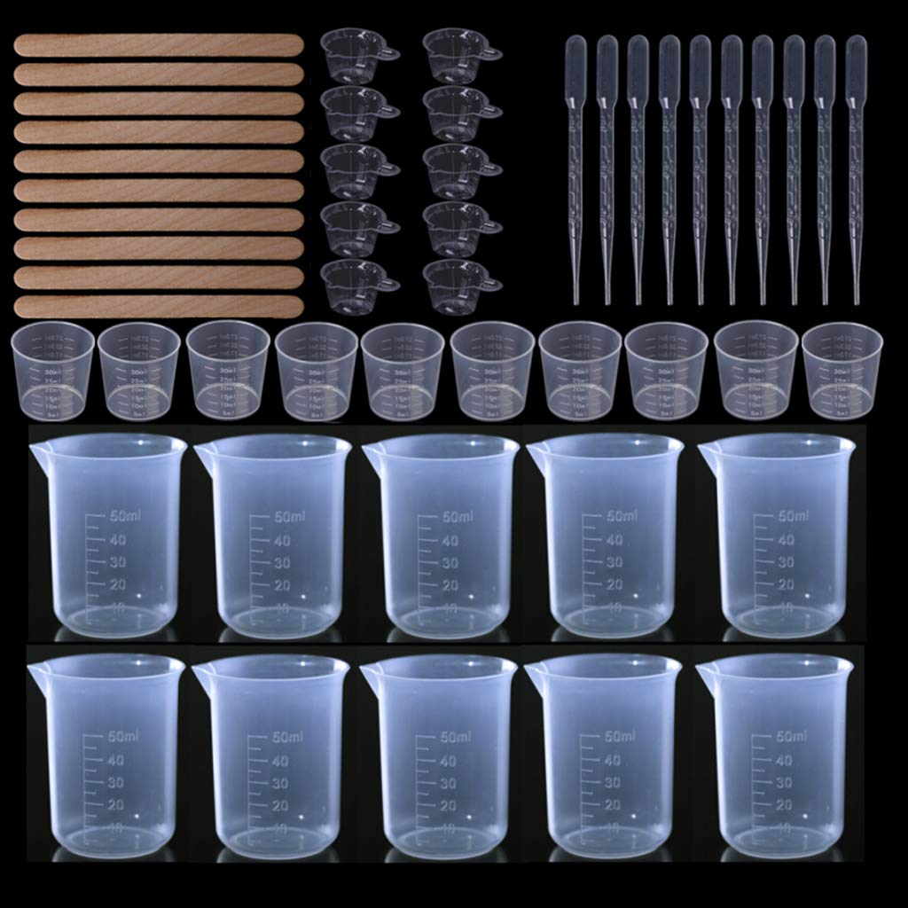 NEWFT Creative Epoxy Resin Mixing Kits Silicone Resin Measuring Cups Tool Kit for Epoxy Casting, Molds, Jewelry Makin Measuring Cups for Art
