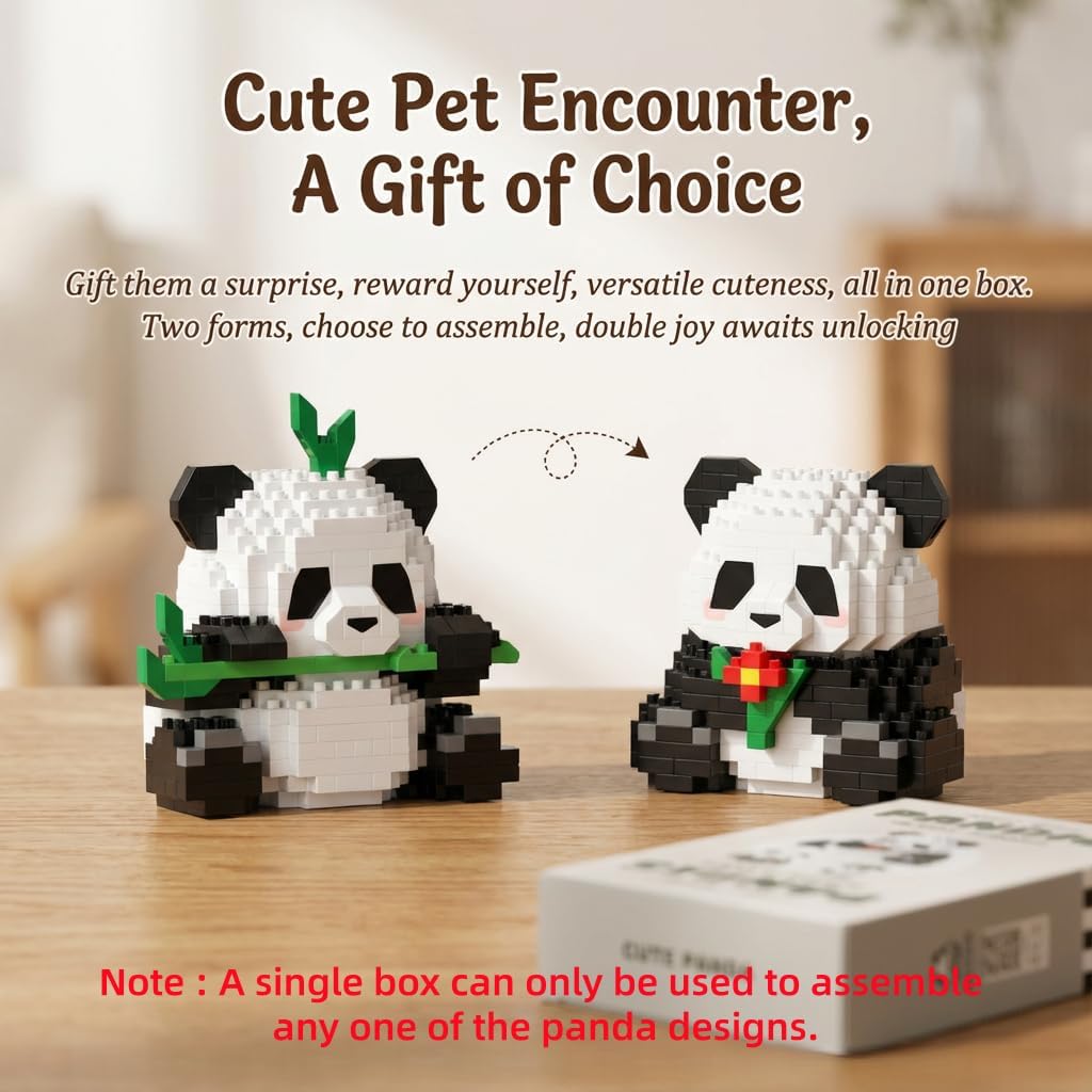 QMEAKMONY Mini Building Blocks Panda Sets Cute Micro Mini Panda Building Bricks for Adults Micro Nano Bricks Perfect Party Favors for Teenagers. (337 PCS)