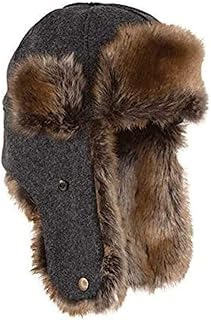 Stormy Kromer Northwoods Trapper Hat - Insulated Wool Winter Hat with Ear Flaps Charcoal