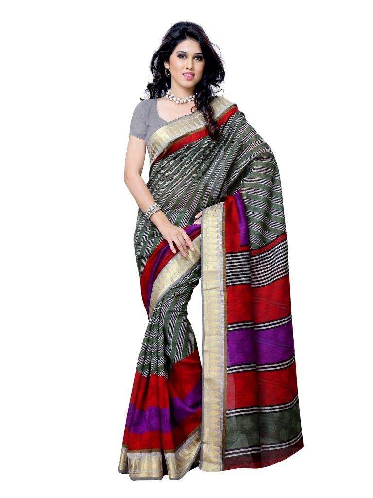 Diva Fashion Women's Surat Art Silk Printed Saree