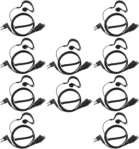 Walkie Talkie Auriculares para Motorola Radio cls1410 cls1110 bpr40 cp200 cp200d cp185 cp100 rdm2070d con alambre de resorte PU G gancho de oreja y