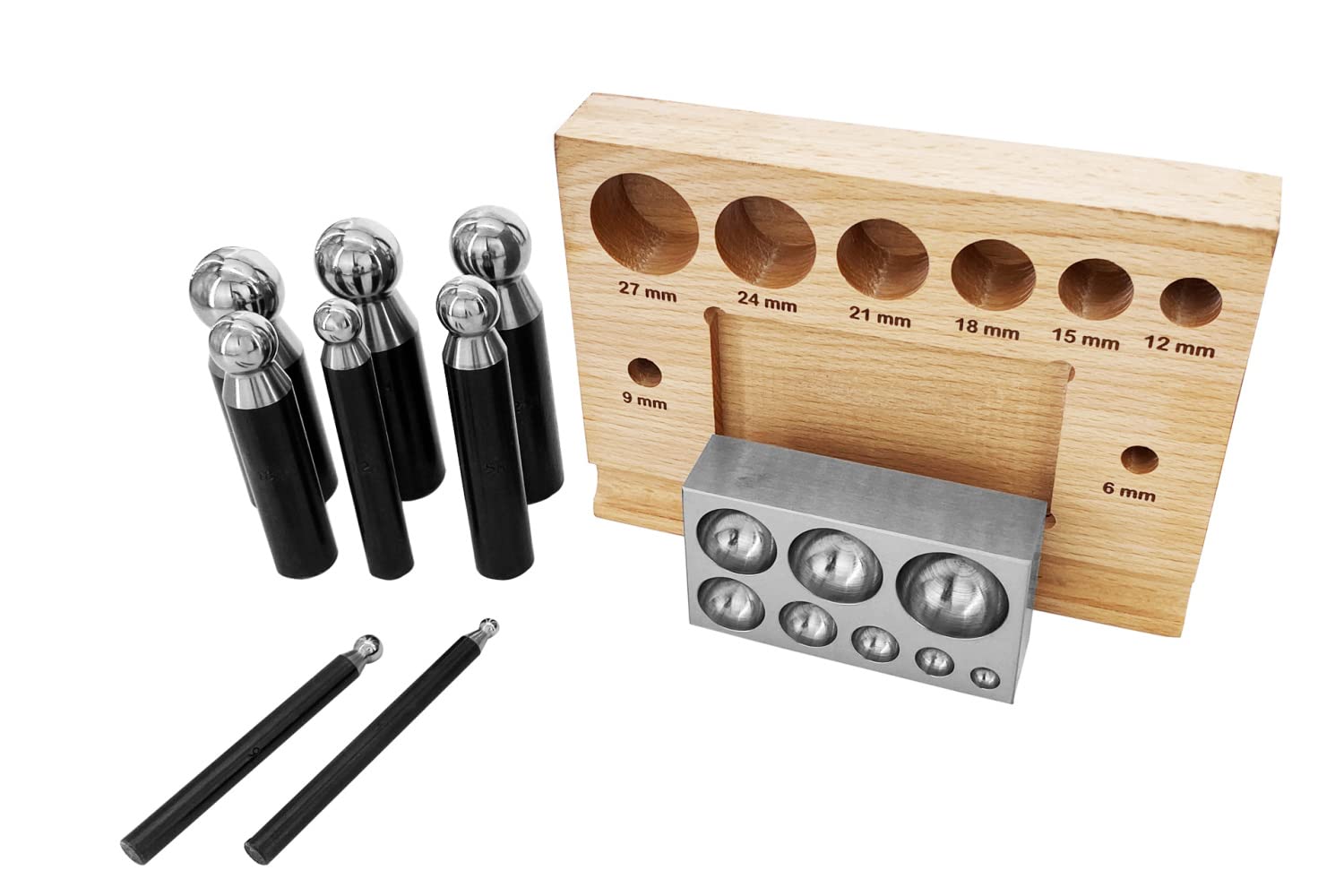paulimot Kugelpunzen-Set mit Flachanke, 9-teilig