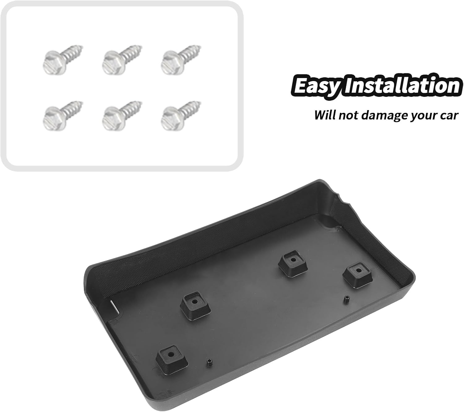 JeCar Front License Plate Bracket Frame Fit for 2017-2023 Jeep Grand Cherokee License Plate Mount Holder (Black)