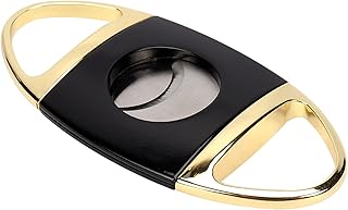 Cigar Cutter,Horuhue Stainless Steel Smooth Double Blade Cigar V Cutter Scissors Guillotine for Cigar Accessories Tools Suitable for Most Size of Cigars (Black)