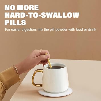 Manual Pill Crusher Fine Powder, Effortlessly and Efficiently Grind Multiple Pills into Fine Powder, Ideal for Seniors, Adults, and Pets - Stainless Steel