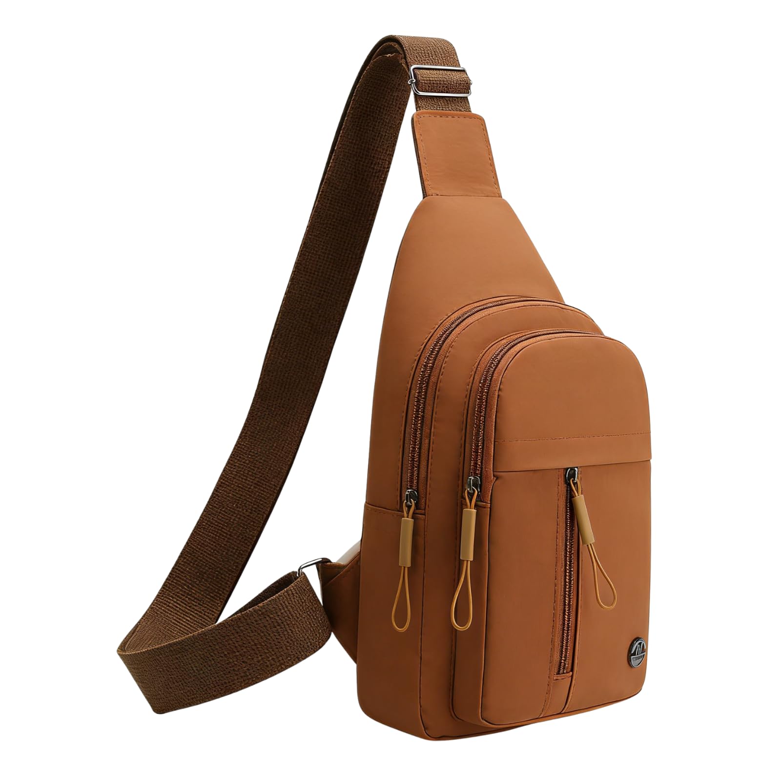 Casual Small Sling Bag for Women Men Stylish Crossbody Daypack Travel Lightweight Chest Backpack Brown
