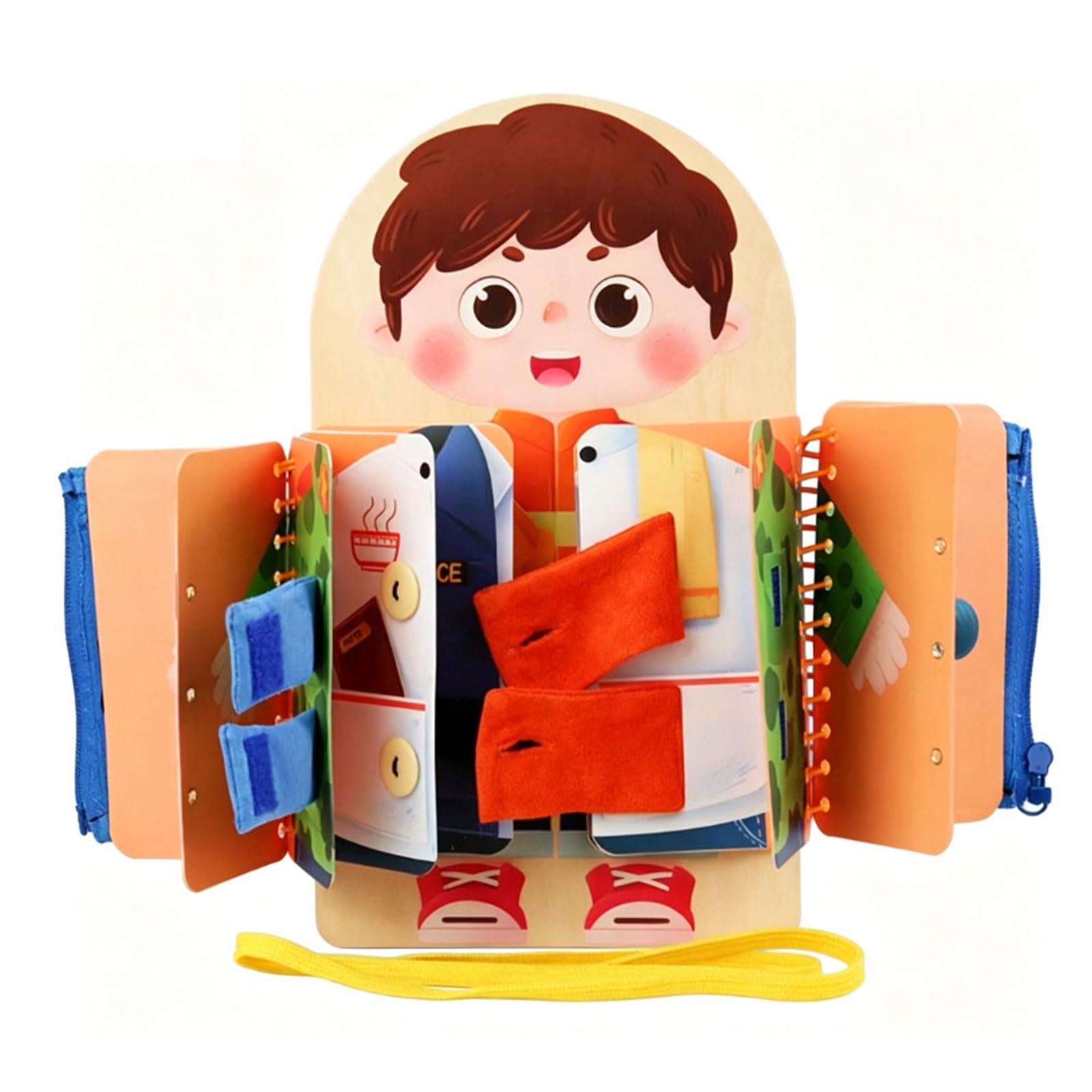 Drewniana tablica do ćwiczenia ubierania Montessori
