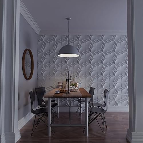 Miniatura 11 de Ekena Millwork WP20X20RGWH-CASE-50 19 5/8 pulgadas de ancho x 19 5/8 pulgadas de alto, Rogue EnduraWall Decorativo 3D Panel de Pared Cubre 133.73