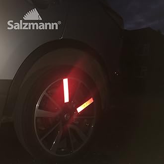 Salzmann Diamond Grade Hi-Vis Reflective Stickers | Waterproof All-Weather Outdoor Safety Sticker Decals | Pack of 4 | Yellow, Orange, Red or White