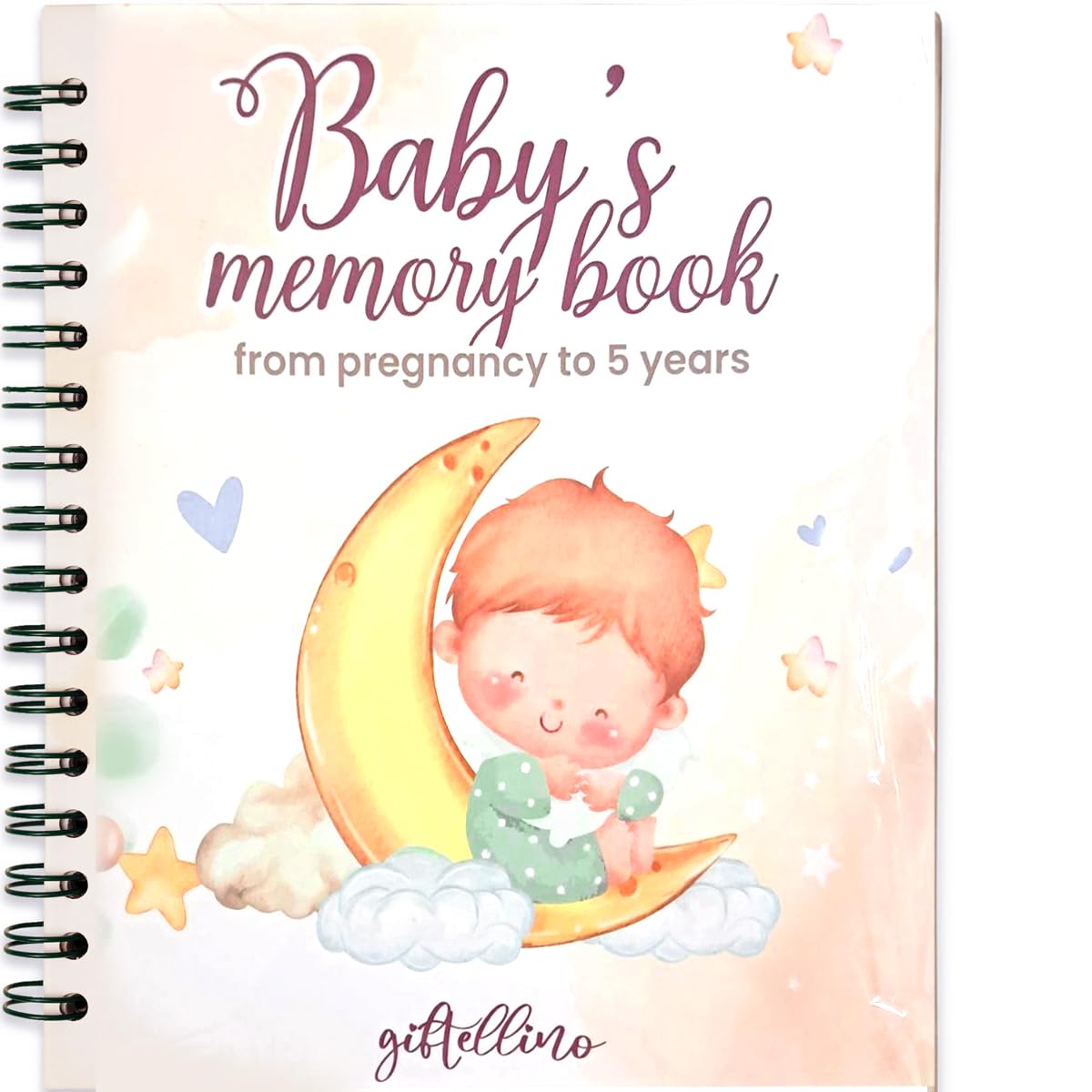 Baby Journal Memory Book for First Year - Baby Childhood Album for Photos and Notes - Newborn Notebook for Girl or Boy - Keepsake Diary from Pregnancy to Five Years - Gender Neutral