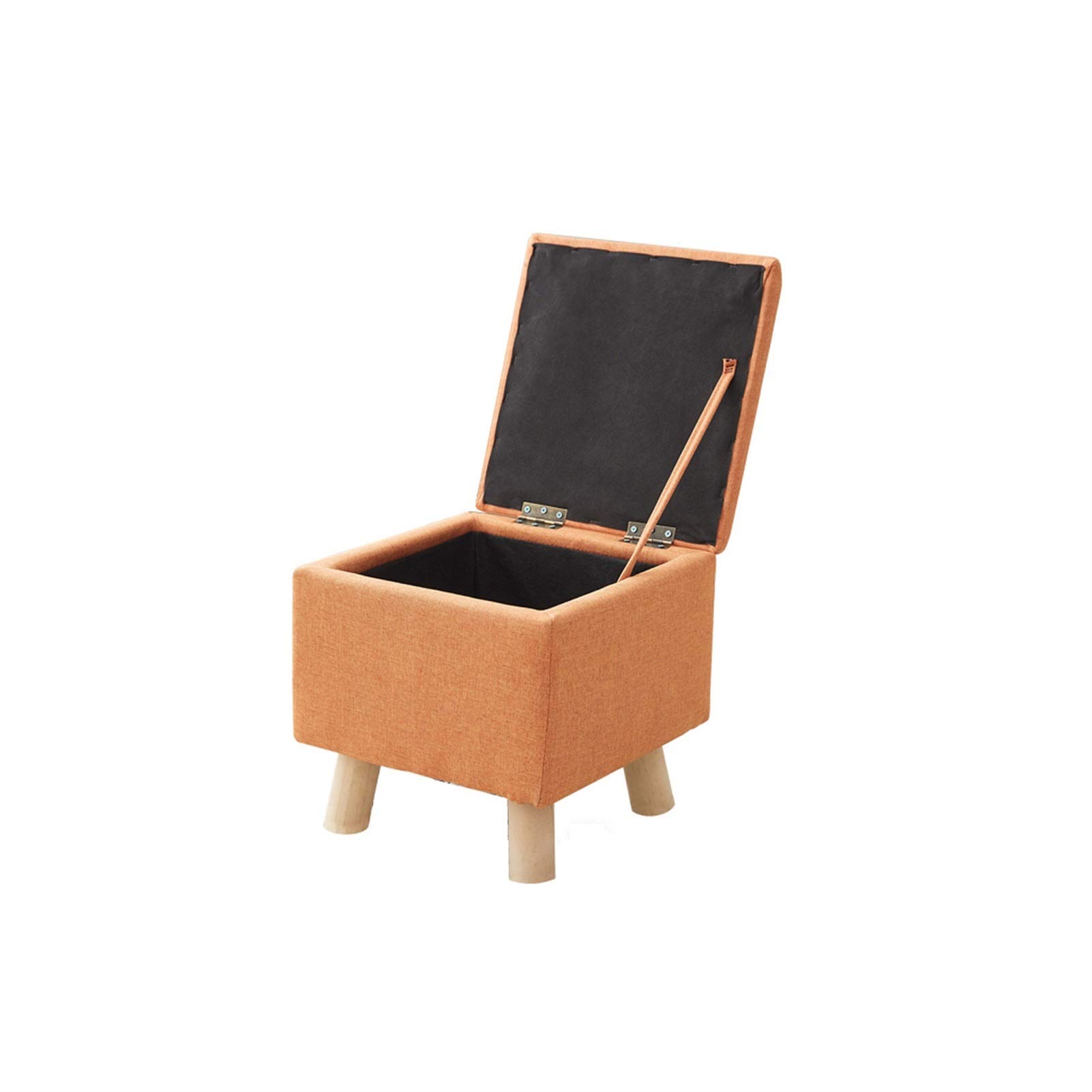 Boîte de rangement pliante gain de place et repose-pieds lin orange