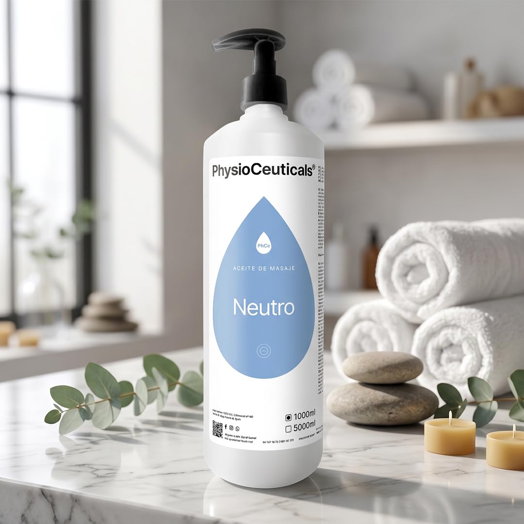 Aceite neutro Masaje de alta extensibilidad para uso profesional en fisioterapia, formulada para facilitar maniobras de masaje terapéutico. Presentación: envase de 1000 ml.
