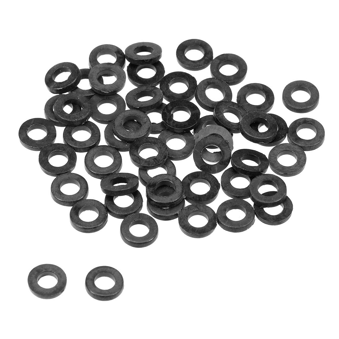 Unifizz 50Pcs Black Nylon Flat Washer Assortment Kit for Hose Bolt Faucet Pipe