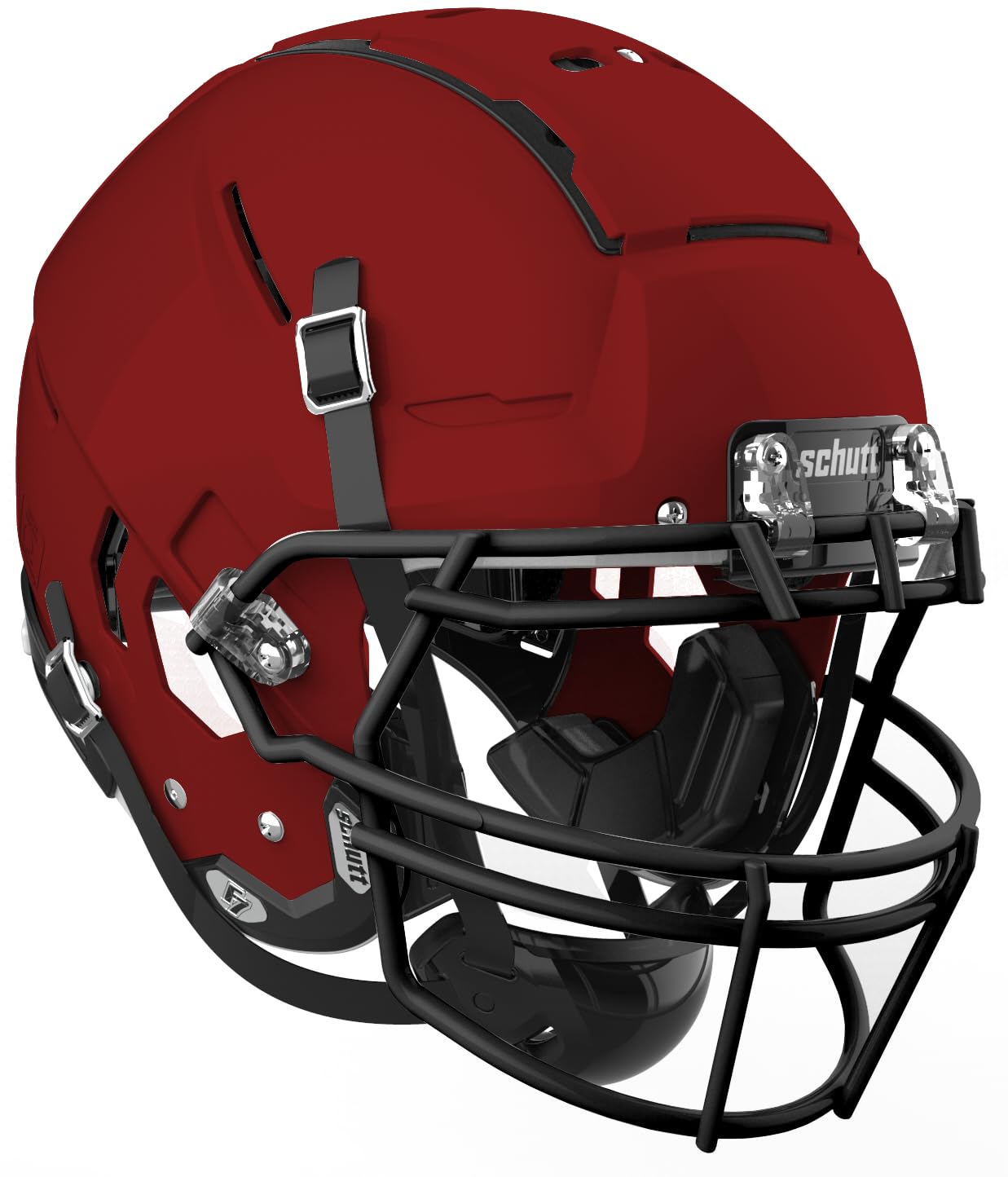League Outfitters Schutt Adult F7 VTD Football Helmet with Facemask (Cardinal, Large)