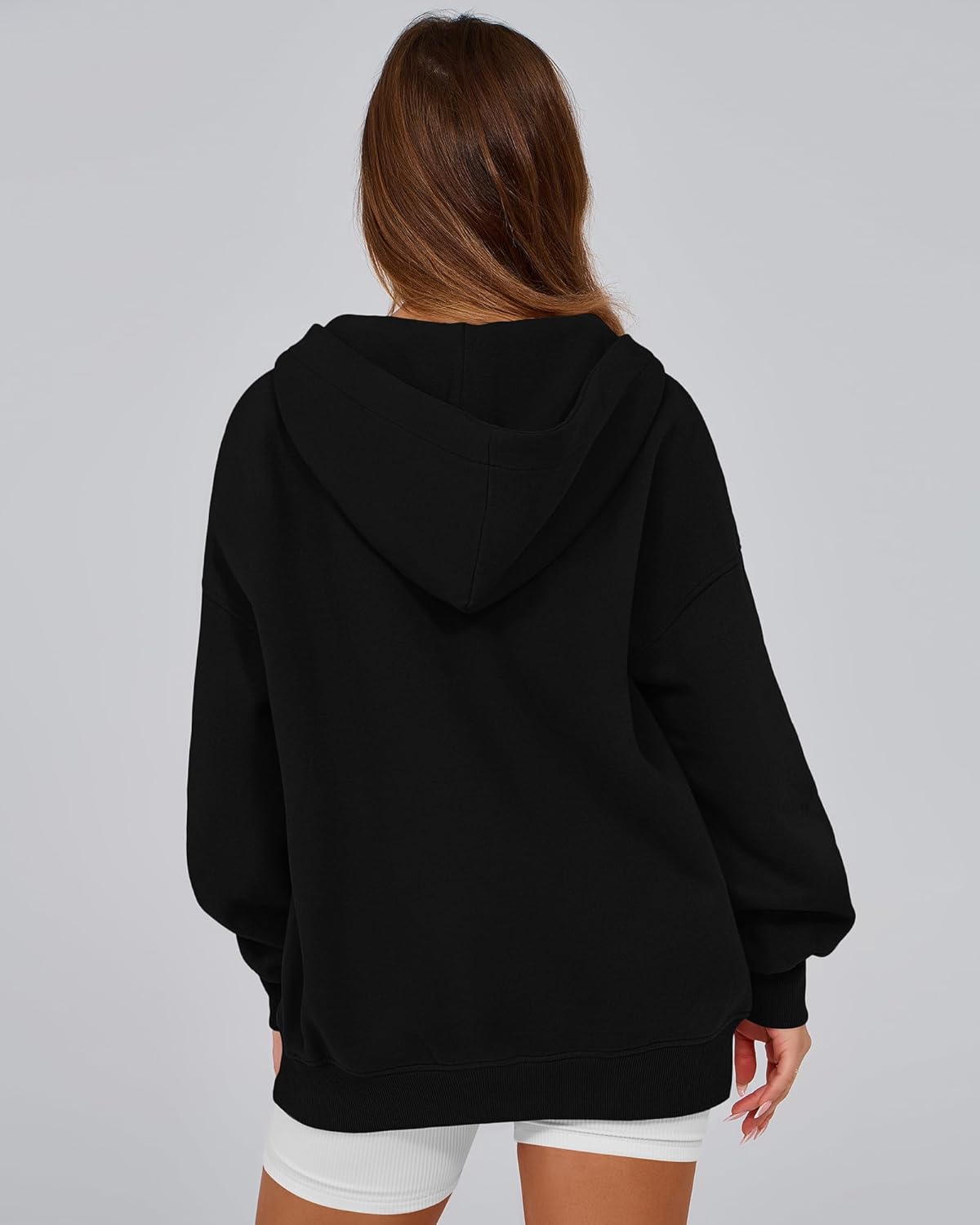 BTFBM Women's Oversized Hoodies Casual Fleece Long Sleeve V Neck Sweatshirts 2026 Trendy Fall Outfits Spring Clothes - Image 4