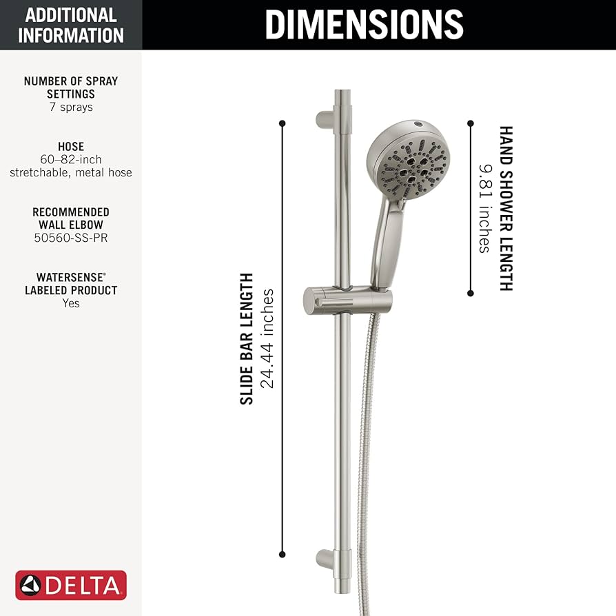 Delta Faucet ProClean Brushed Nickel Hand Shower with Slide Bar