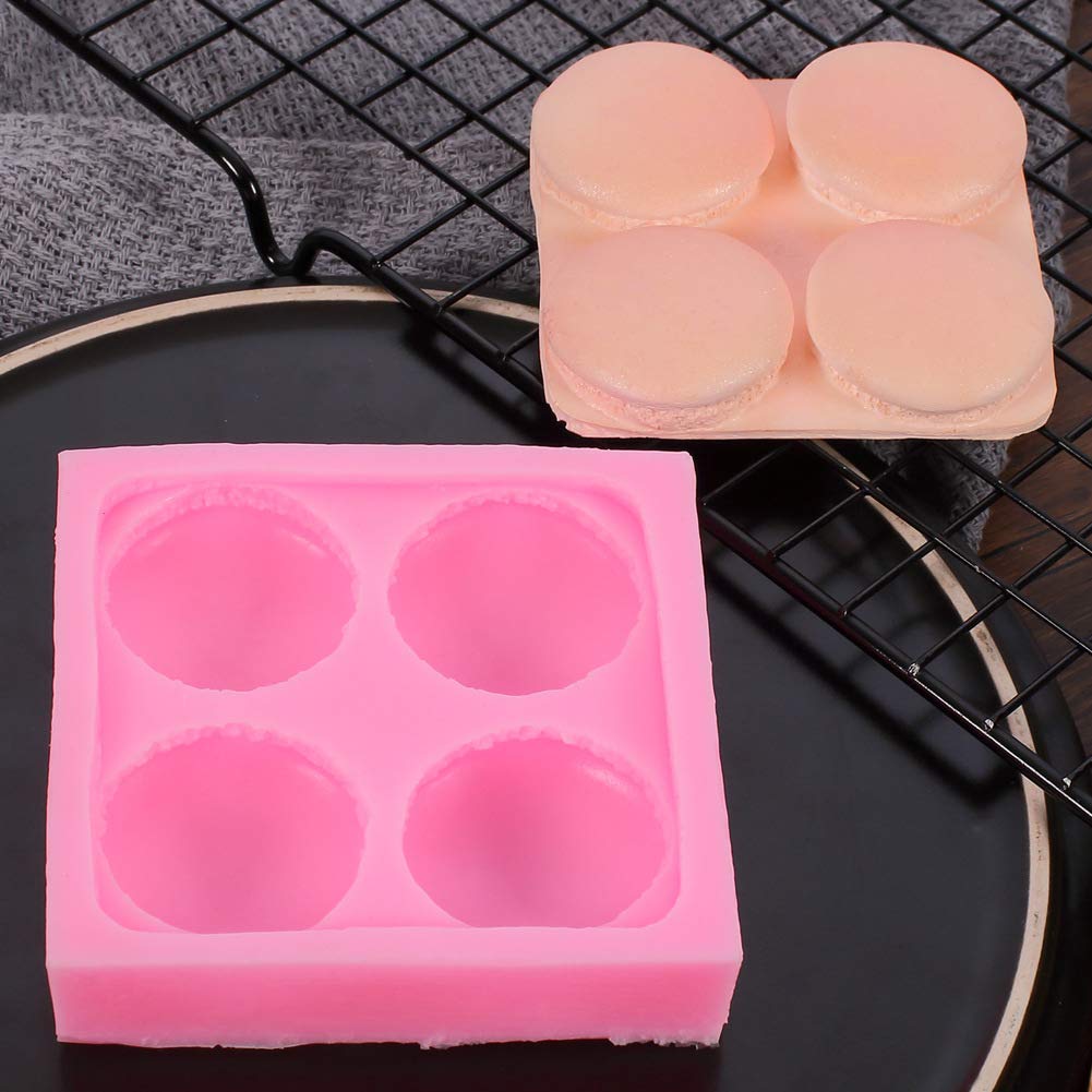 DUBENS 2 stampi in silicone per macaron Macaron Hamburger per decorazioni torte, cupcake, pasticceria, pasta di gomma, cioccolato, caramelle, polimerica Clay, mini sapone, bombe da bagno