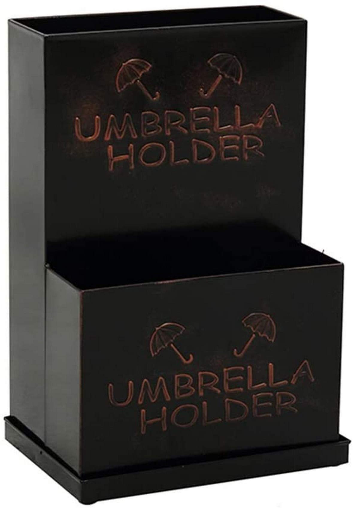 Porte-parapluie marron grand volume idéal pour organiser les entrées de magasins et bureaux