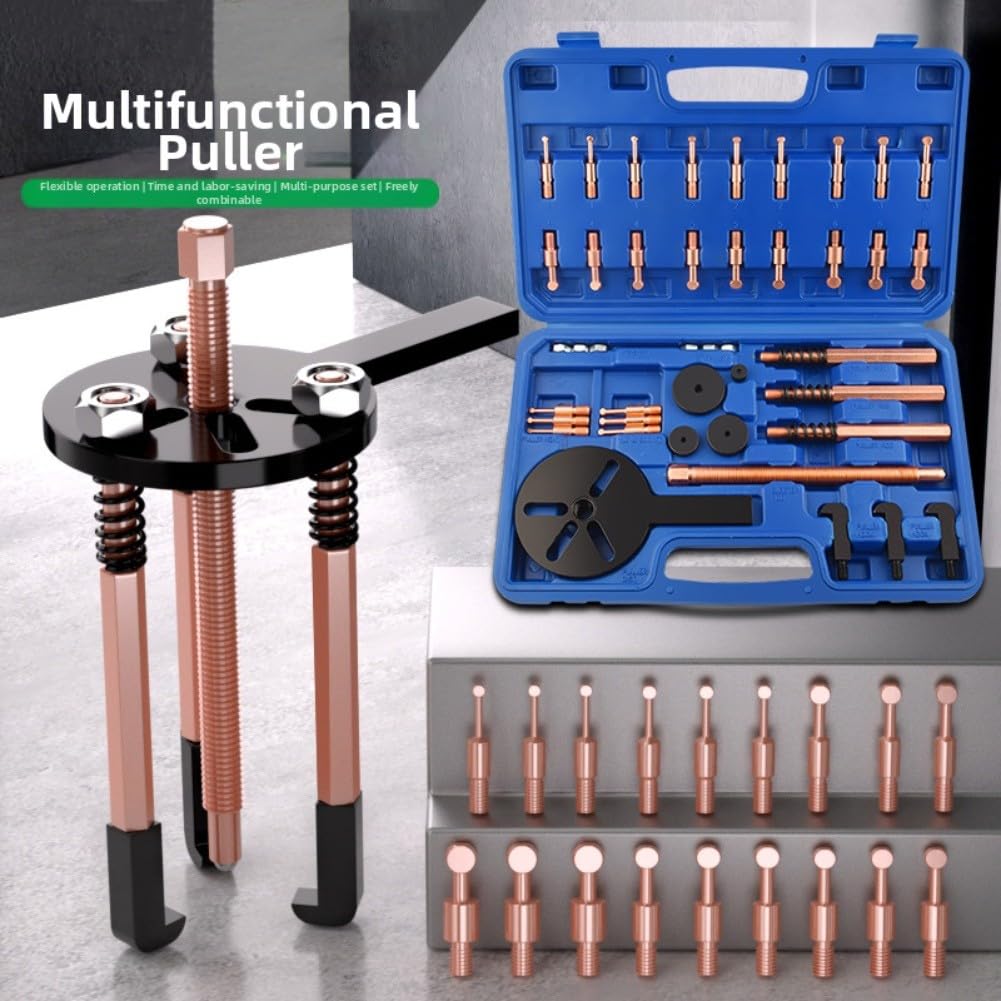 EasyByMall Kit separatore estrattore cuscinetto interno 33 in 1 con 6 manicotti, costruzione in acciaio rosso e Cr-V per cuscinetti 6005-6310