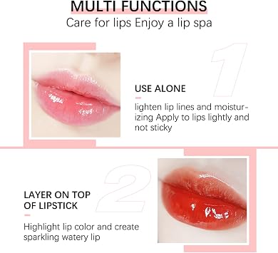 3PCS Hydrating Lip Glow Oil Long Lasting Plumping Lip Gloss Transparent Toot Lip Balm Moisturizing Lip Oil Repairing Lip Lines and Prevents Dry Cracked for Lip Care and Dry Lips 1#+2#+3#