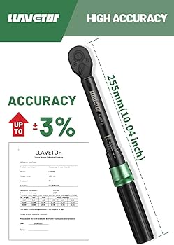 LLAVETOR 1/4-Inch Drive Click Torque Wrench 4-20Ft.lb/5.4