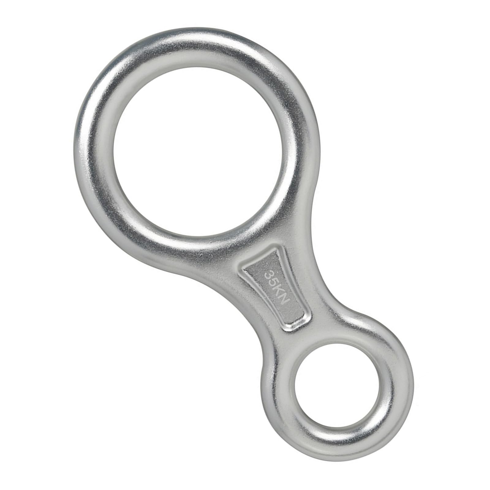 Nolowy Silver Abseiling Gear Aluminum Alloy 35Kn Climbing Descender, Figure 8 Rope Device For Mountaineering, Outdoor Equipment