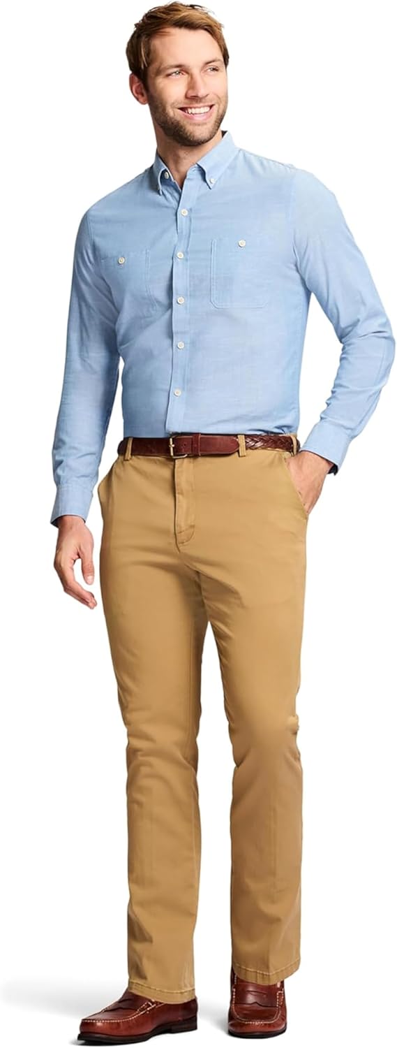 Izod Men's Saltwater Stretch Flat-Front Chino Pants - Image 2