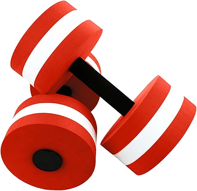 Arestory Set of 2 Water Dumbbells Aerobics Swimming Pool Dumbbells for Exercise, Water Aerobics Sports Aquatic Dumbbells Set Foam Dumbbells Fitness Resistance Barbells Float Equipment for Weight Loss