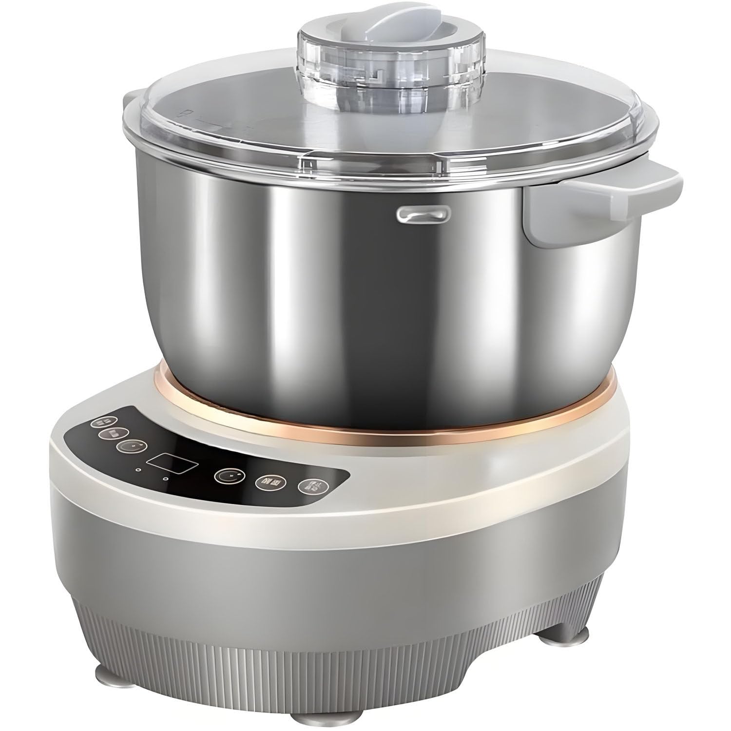 5L/7L Antihaft-Teigknetmaschine aus Edelstahl, elektrische Teigmaschine mit Gärfunktion, Timer und Touchpanel für Brot-, Pizza-, Pfannkuchen-, Knödel- und Sauerteigteig. 5L