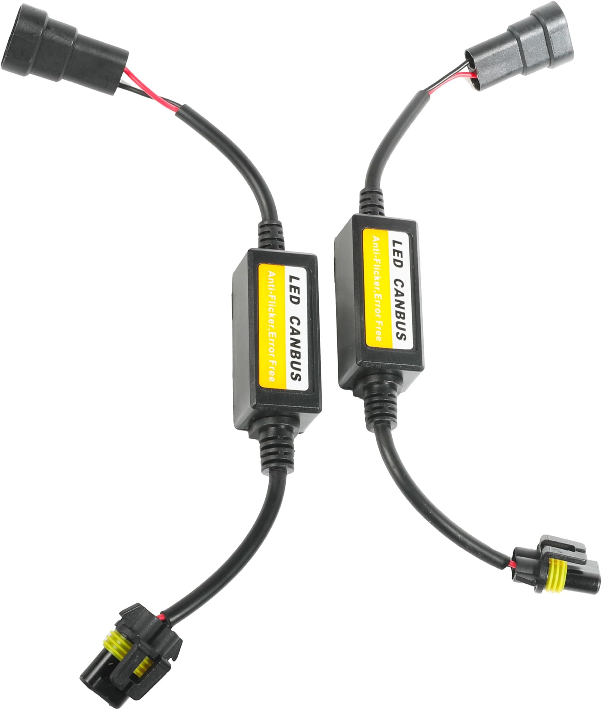 RACOONA LED Headlight Decoder, H13/9008 H1/H3 H11/H8/H9 9006/HB4/9012 Warning Error Decoder Canceller Capacitors Resistor,Car Accessories Anti Flicker Harness for LED Headlight Systems (9006/HB4/9012)