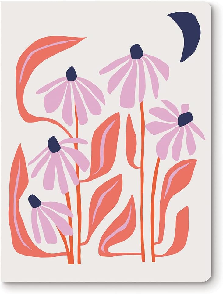Studio Oh! Bella Flora Medium Deconstructed Notebook Journal 6.5" x 8.62" - 192 Lined Pages Lay-Flat Hardcover Journal - Coptic Bound Notebook for Work, Classrooms & Meetings - 100 GSM Paper Weight