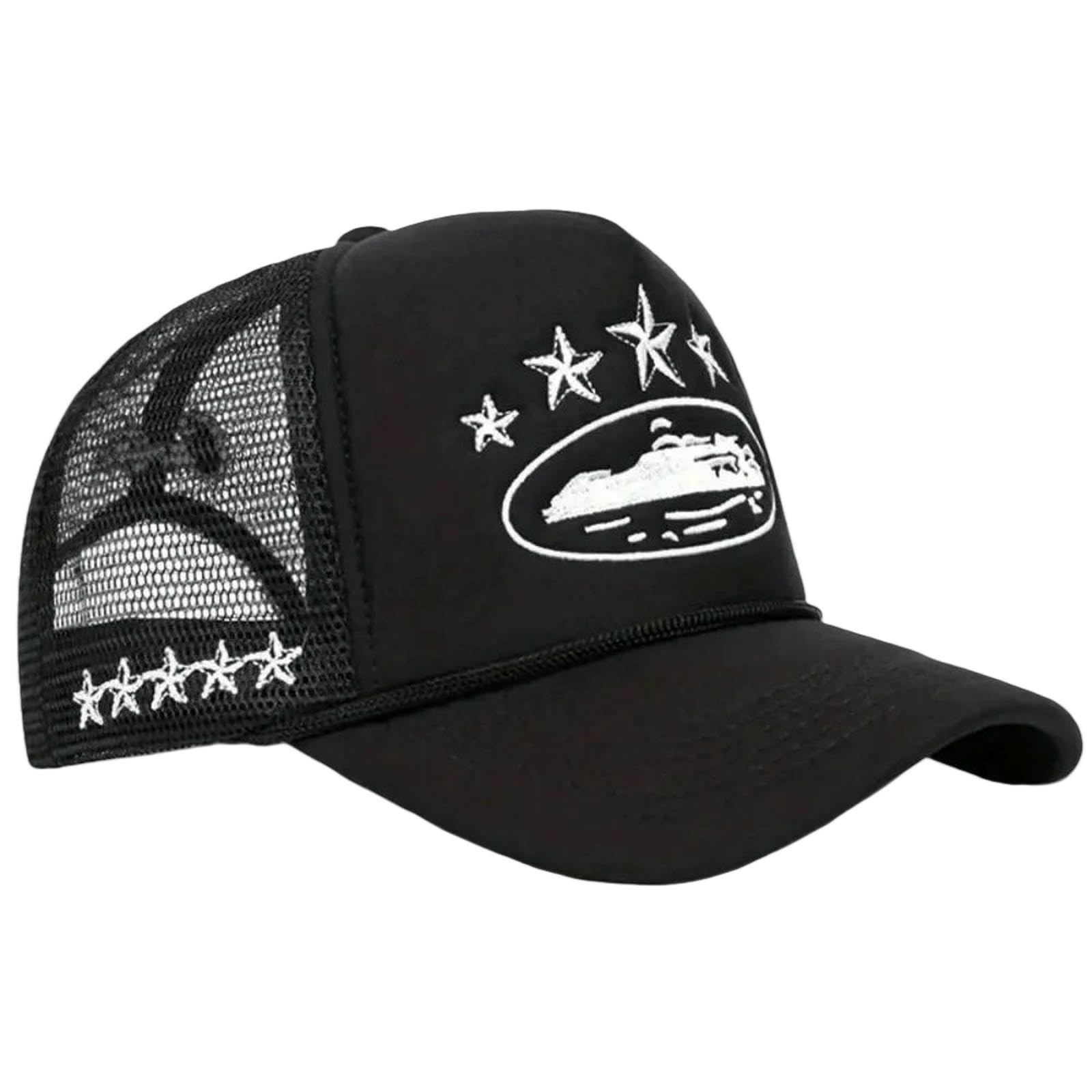 Cappello da Baseball Camionista Ricamato con Stella Unisex Berretto in Rete Traspirante Parasole Hip-Hop Regolabile per Uomo Donna Casual All'aperto-Rosa-Regolabile