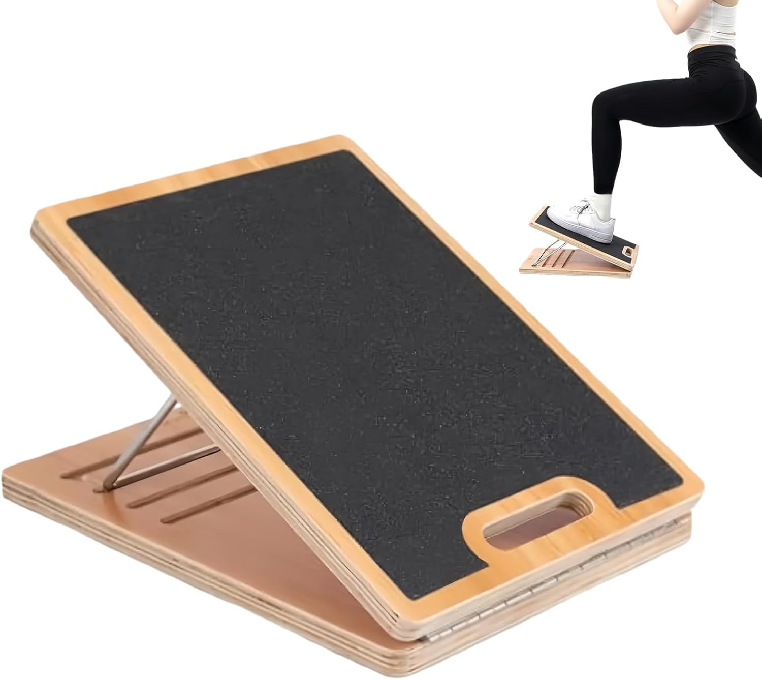 Slant Board Calf-Stretching, Wooden Non-Slip Pilates Incline Balance Block for Ankle and Leg Stretching, Heel and Knee Relief Suitable for Men, Women, Teens, Youth, Wife, Husband, Son, Daughter