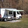 Auvent pare-soleil « Sunny 260 » pour bandes de tuyauteries 7 mm, 260 x 240 cm, incluant poteaux, piquets, linge pour caravanes, camping cars et bus