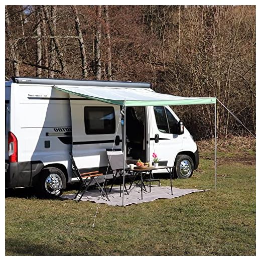 Hypercamp markis Sunny, 260 tum för 7 mm kanal-lister 260 x 240 cm inklusive stänger, tältpinnar, lärft för husvagnar, husbilar och skåpbilar
