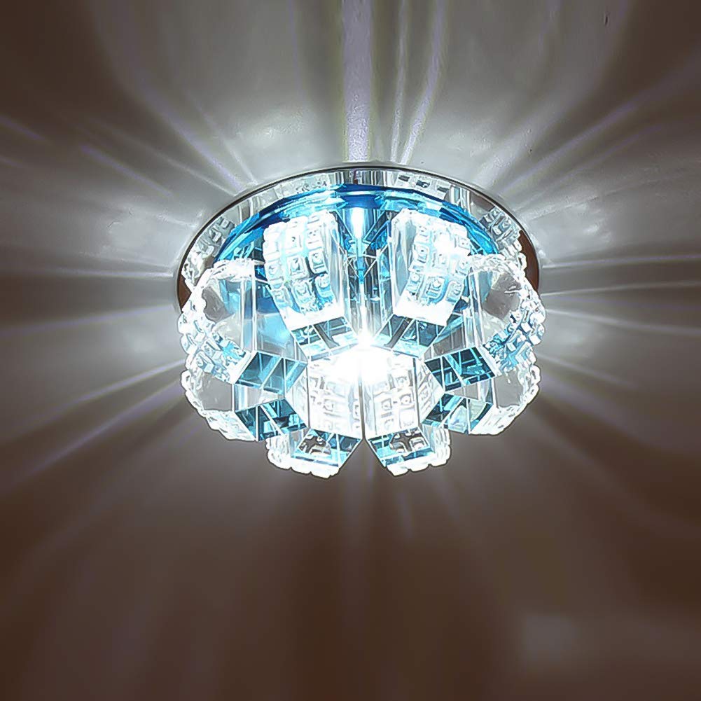 Lámpara de techo de cristal pasillo foco LED texturizado vidrio de color 5W