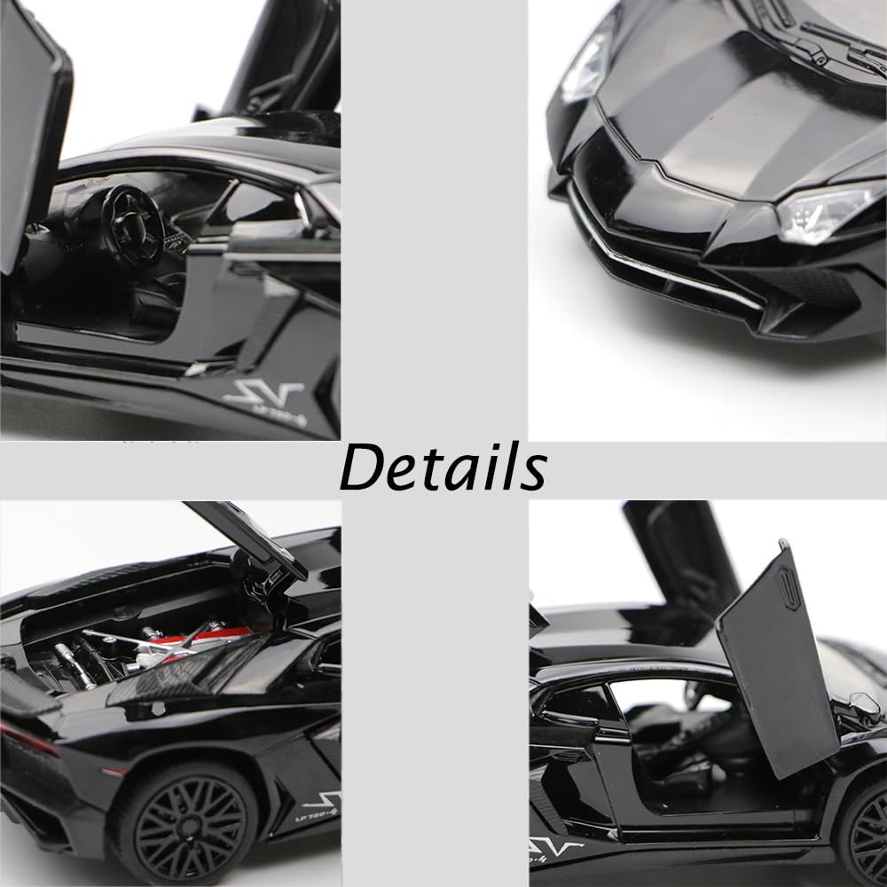 Amazon.com: iLooboo Alloy Collectible Black Aventador Toy Car