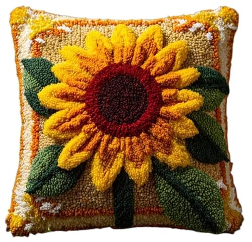 Diy Latch Hook Pillow Kits For Adults Sunflower Diy Rug Hooking Pillo