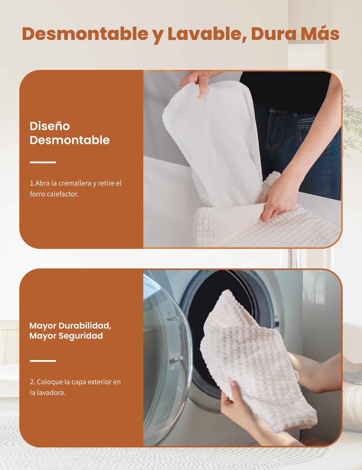 Manta Eléctrica con Funda Desmontable Lavable, Almohadilla Térmica Eléctrica, 6 Niveles de Temperatura, Apagado Automático de 3 Horas, Regalo Cálido para Familiares y Amigos