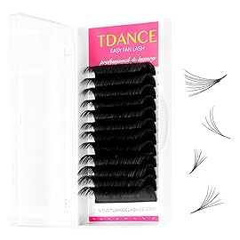 TDANCE Easy Fan Lash Extension Rapid Blooming Volume Eyelash Extensions C CC D DD J B L Curl 0.03-0.12mm Thickness Easy Fan Volume Lashes Self Fanning Eyelashes Extension (0.03-C,20-25 mm)