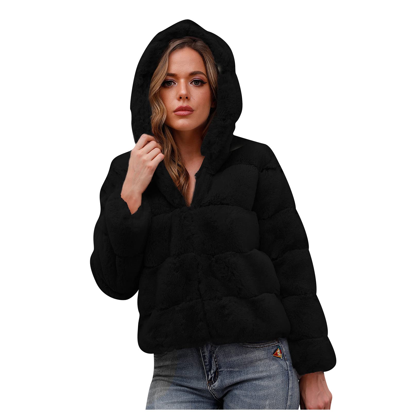 KHIRVWL Donna Cappotto Pelliccia Sintetica Morbida Cappotto Corto in Pelliccia Leopardata Giacca in Pelliccia Sintetica Giacca Invernale Corta Giacca in Pelliccia Sintetica a Maniche Lunghe