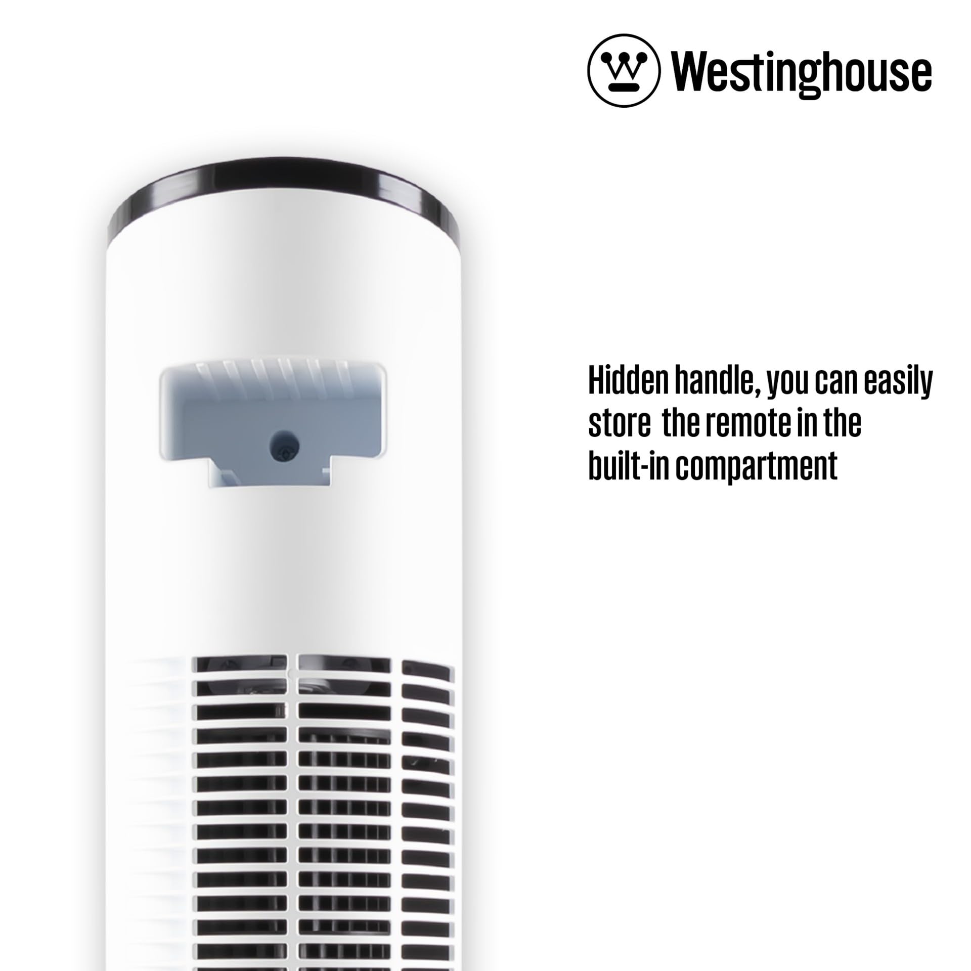Westinghouse 42" Slim & Quiet Bladeless Tower Fan with Remote Control | Touch & LED Display | 3 Speeds + 3 Modes (Normal/Natural/Sleep) | 70° Oscillation + 12-Hour Timer | WSFTYFE4208 | 42 inches 2