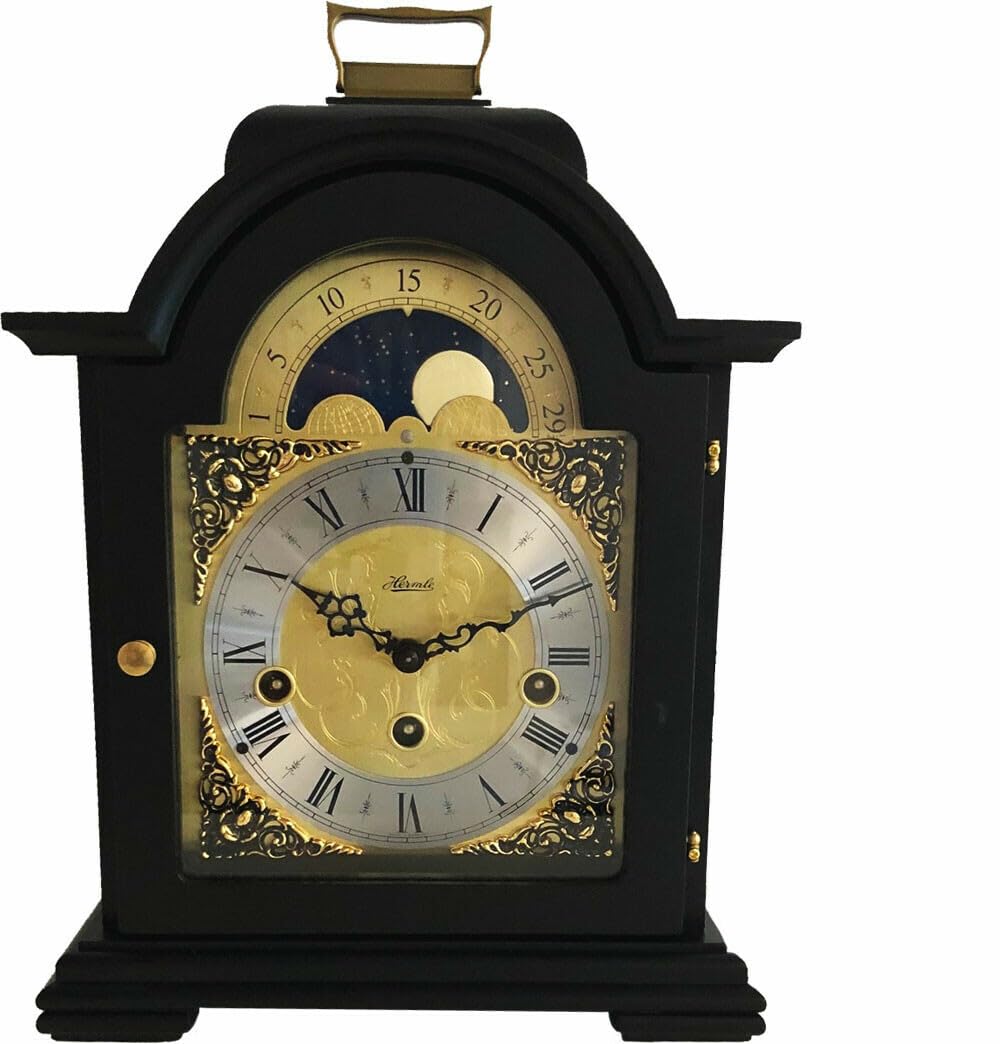Hermle 22864-740340 hochwertige Tischuhr, Schwarz, 30cm x 21cm x 14cm
