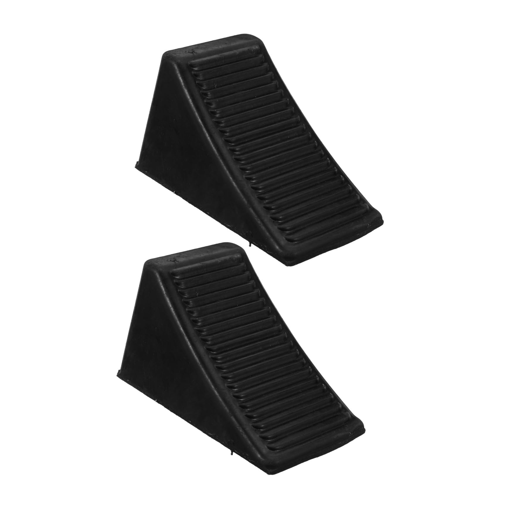 Hohopeti Calzos de Rueda de Goma Antideslizantes Triangulares con Anillo, 16x9x9 Cm, para Vehículos Pequeños, 2 Unidades, Bloque de Estacionamiento Seguro para Garaje y Aparcamiento