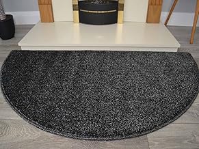 Half Moon Semi Circle Floor Rugs Rug Carpet Mat Cheap (Black Grey Mix)