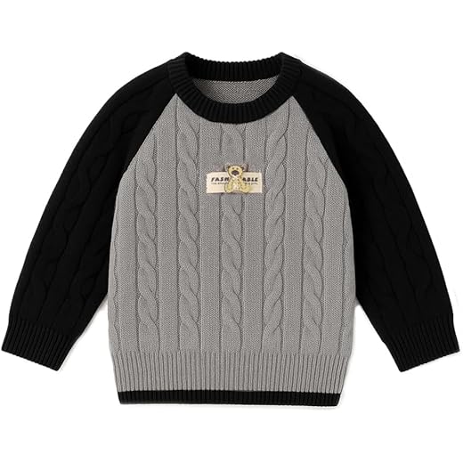Boys Winter Woolen Cable Knit Pullover Sweater