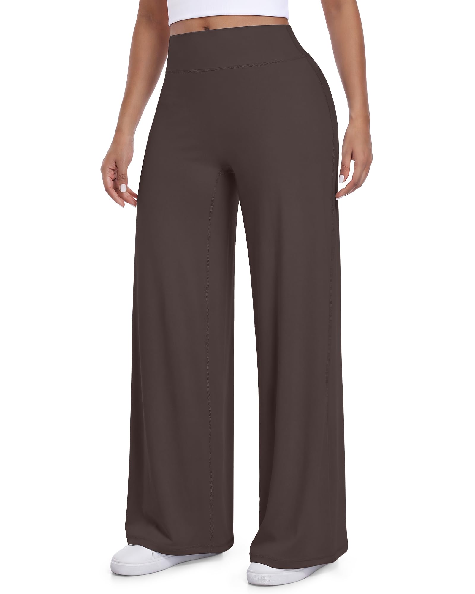 SIMIYA Nahtlose Straight Leggings Hohe Taille Flared Yogahose Sporthose | No Front Seam,Weites Bein,Po-Formend,Sport Gym Pilates Yoga Zumba Freizeit